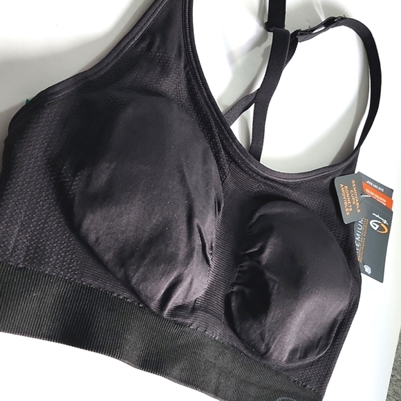 NWT Champion C9 DuoDry Max Black Sports Bra Medium Support Cross Straps Sz M - Picture 4 of 13
